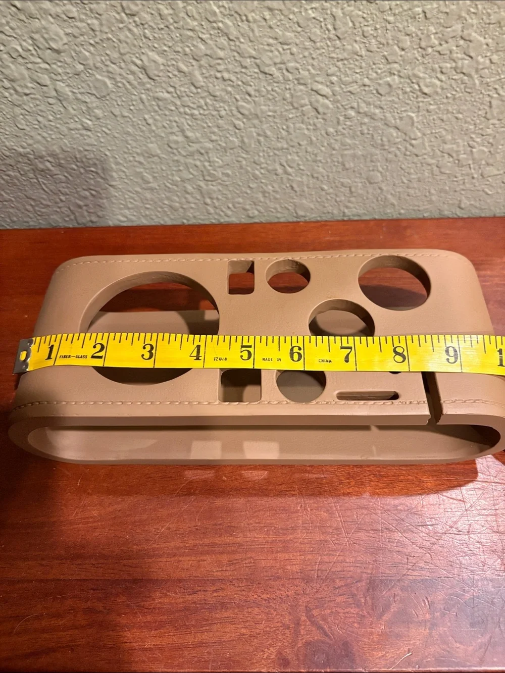 New- Leather Wrapped Barware Organizer – Tan
